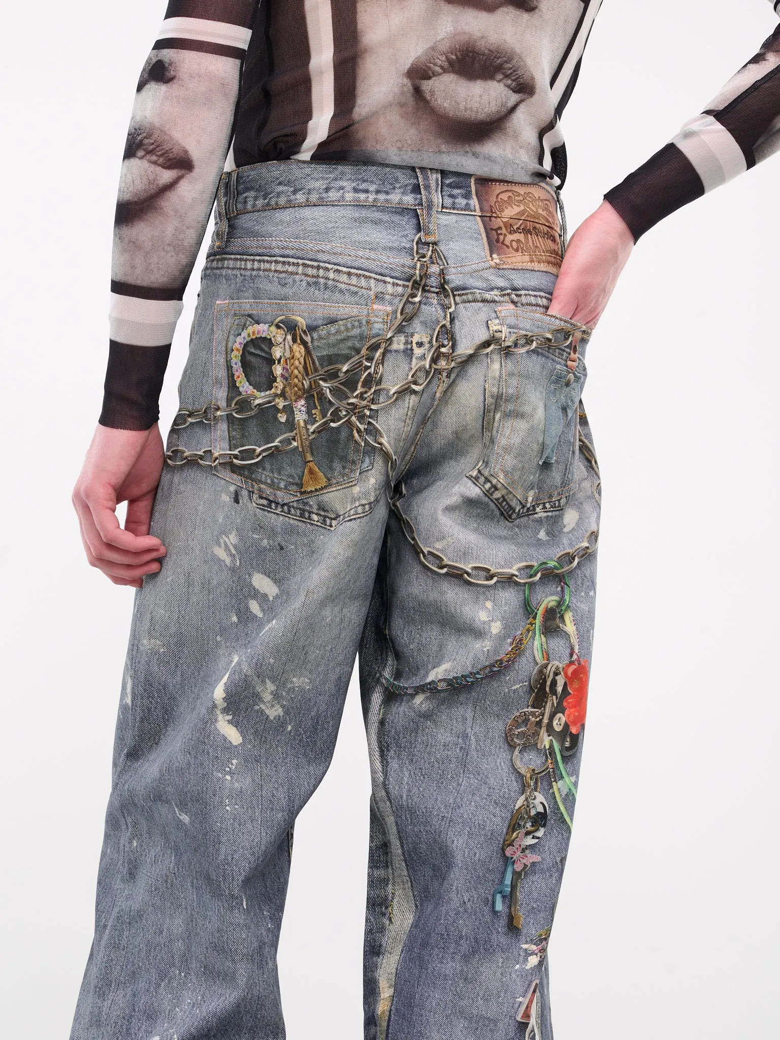 1981F Trompe L'oeil Baggy Jeans (B00374-863-MID-BLUE)