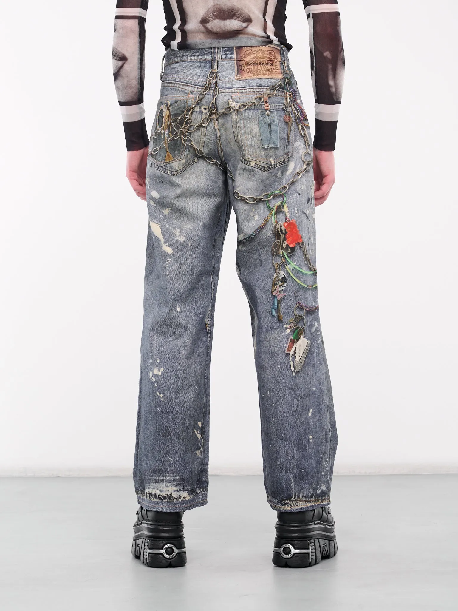 1981F Trompe L'oeil Baggy Jeans (B00374-863-MID-BLUE)