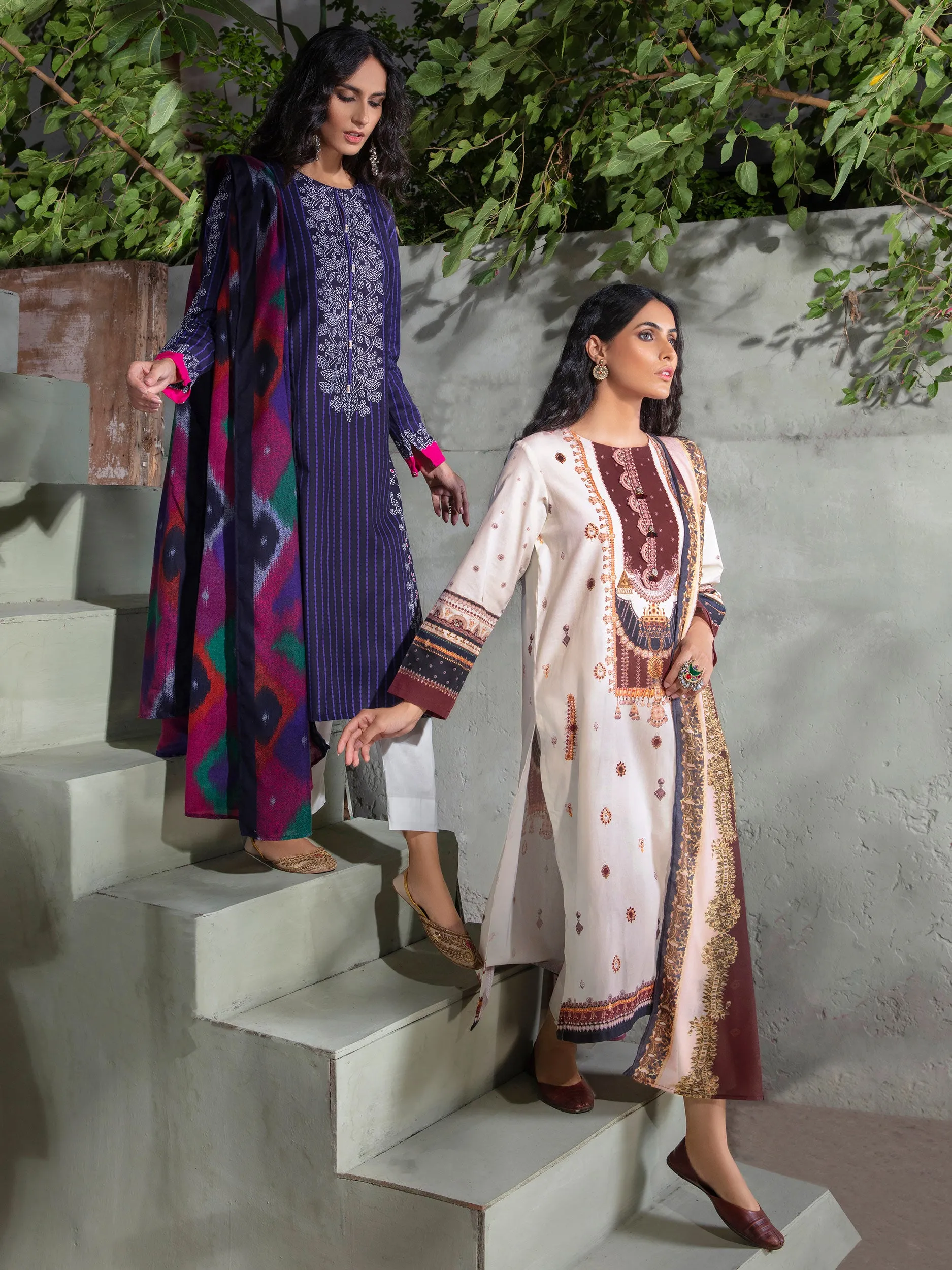 2 Piece Khaddar Suit-Printed (Unstitched)