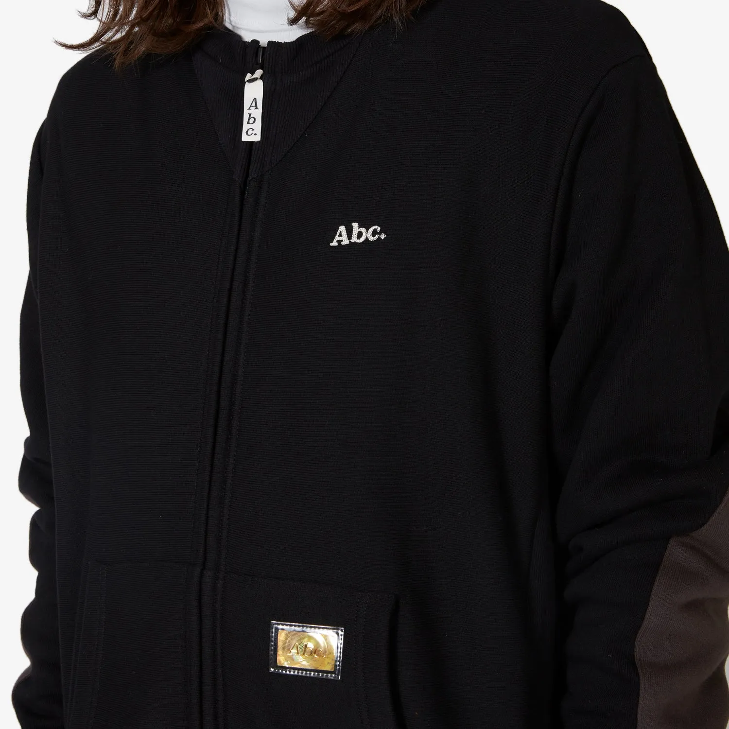 Abc. 123. Tri-Tone Zip Up Hoodie Black