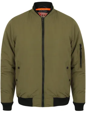 Abourne Zip Through Bomber Jacket in Khaki - Tokyo Laundry