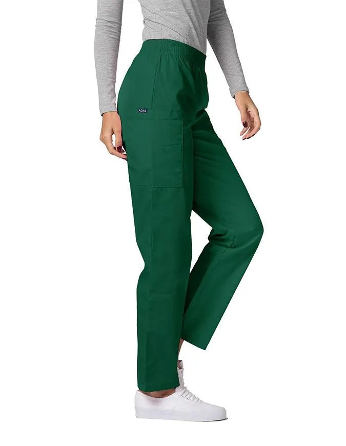 Adar 30 Inch Women Elastic Waist Cargo Scrub Pants