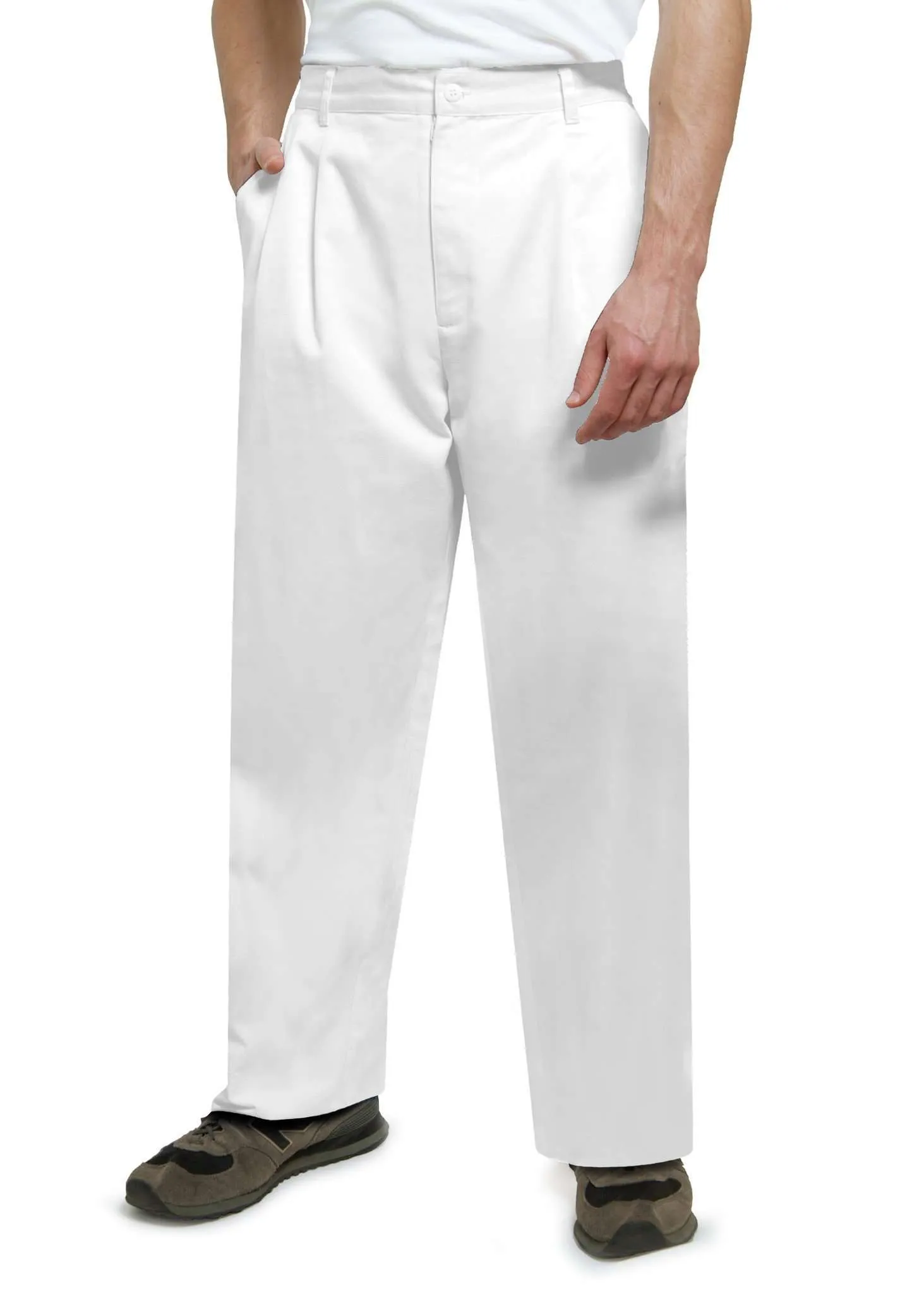 Adar Universal Mens Twill Pleated Natural-Rise Tapered Leg Pants W/Waistband