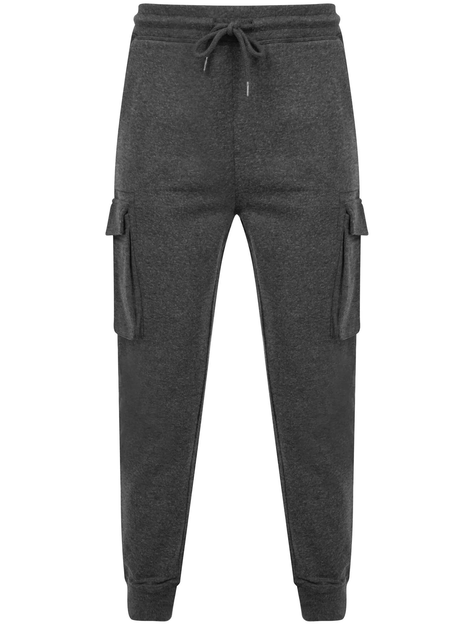 Addison Multi-Pocket Cargo Style Cuffed Joggers in Charcoal Marl - Tokyo Laundry