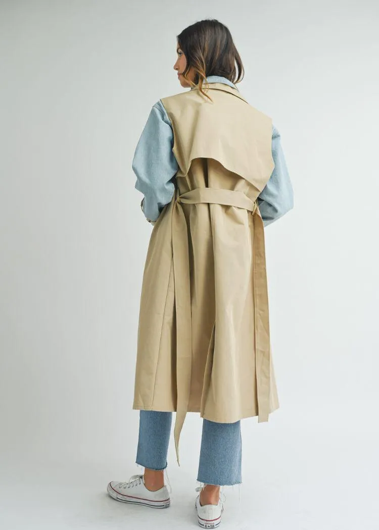 Adeline Layered Look Trench Coat Trench Coat