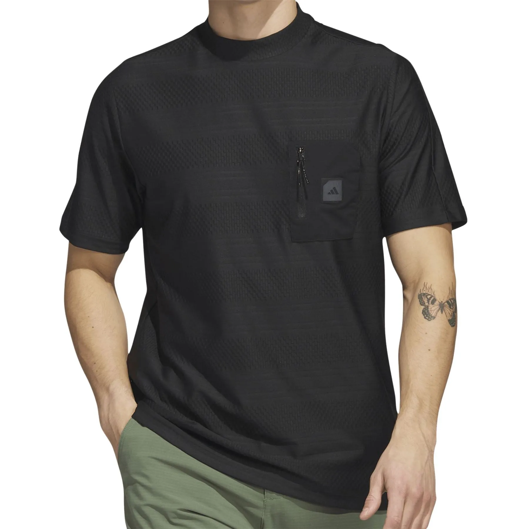 Adicross Round Neck Pocket Polo Black - SS23