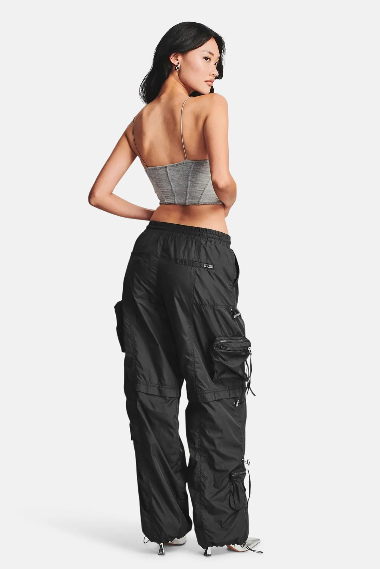 Alba Ruched Cargo Pant Black