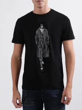 Antony Morato Black Printed Slim Fit T-Shirt