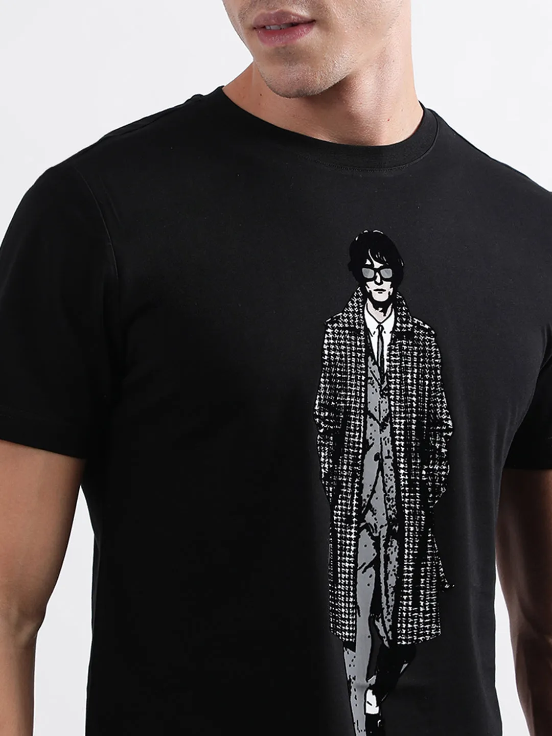 Antony Morato Black Printed Slim Fit T-Shirt