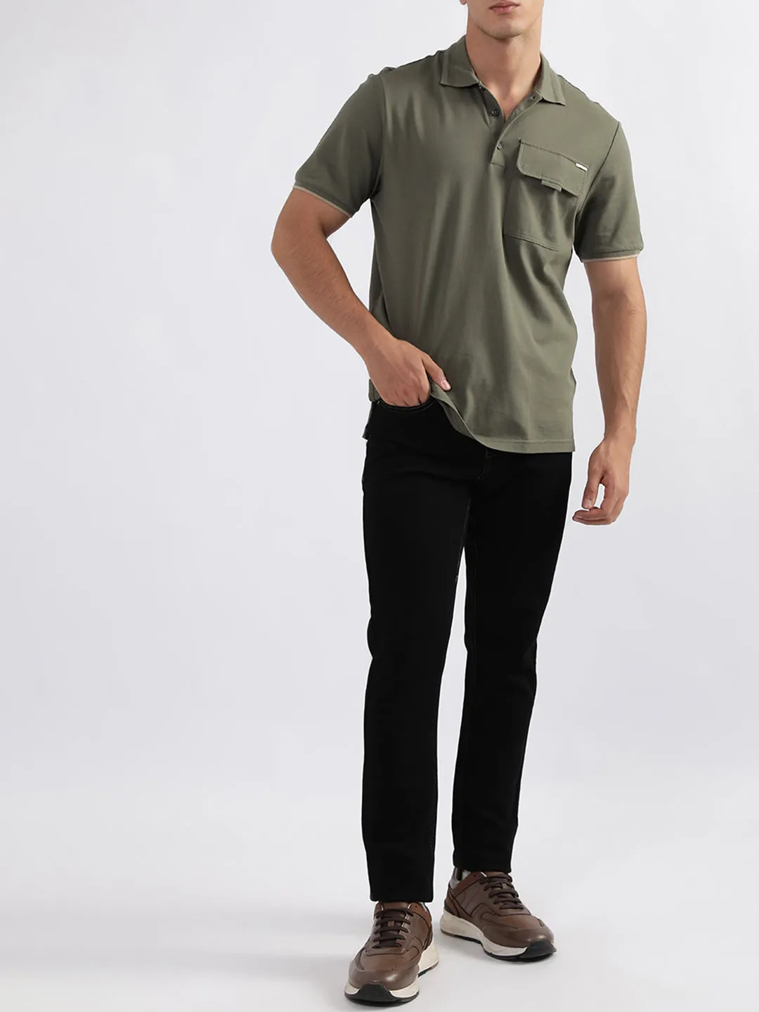 Antony Morato Sage Green Fashion Regular Fit Polo T-Shirt