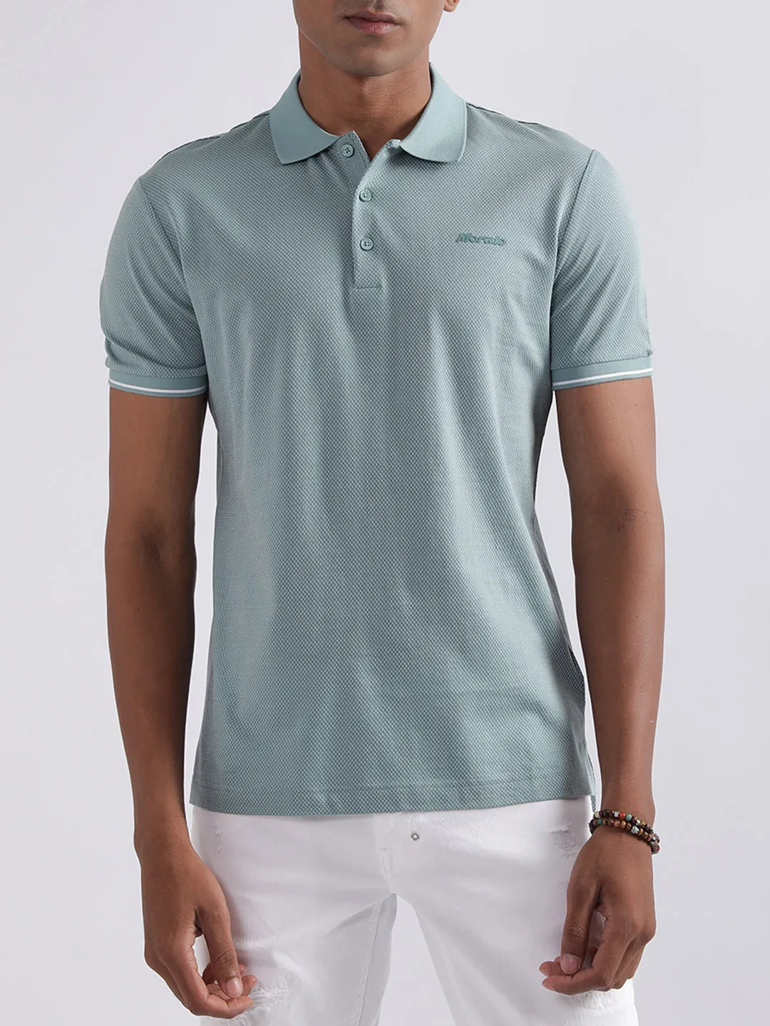 Antony Morato Turquoise Slim Fit Polo T-Shirt