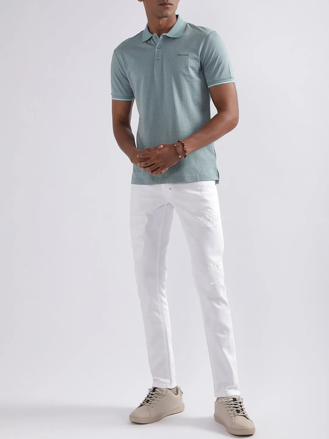 Antony Morato Turquoise Slim Fit Polo T-Shirt