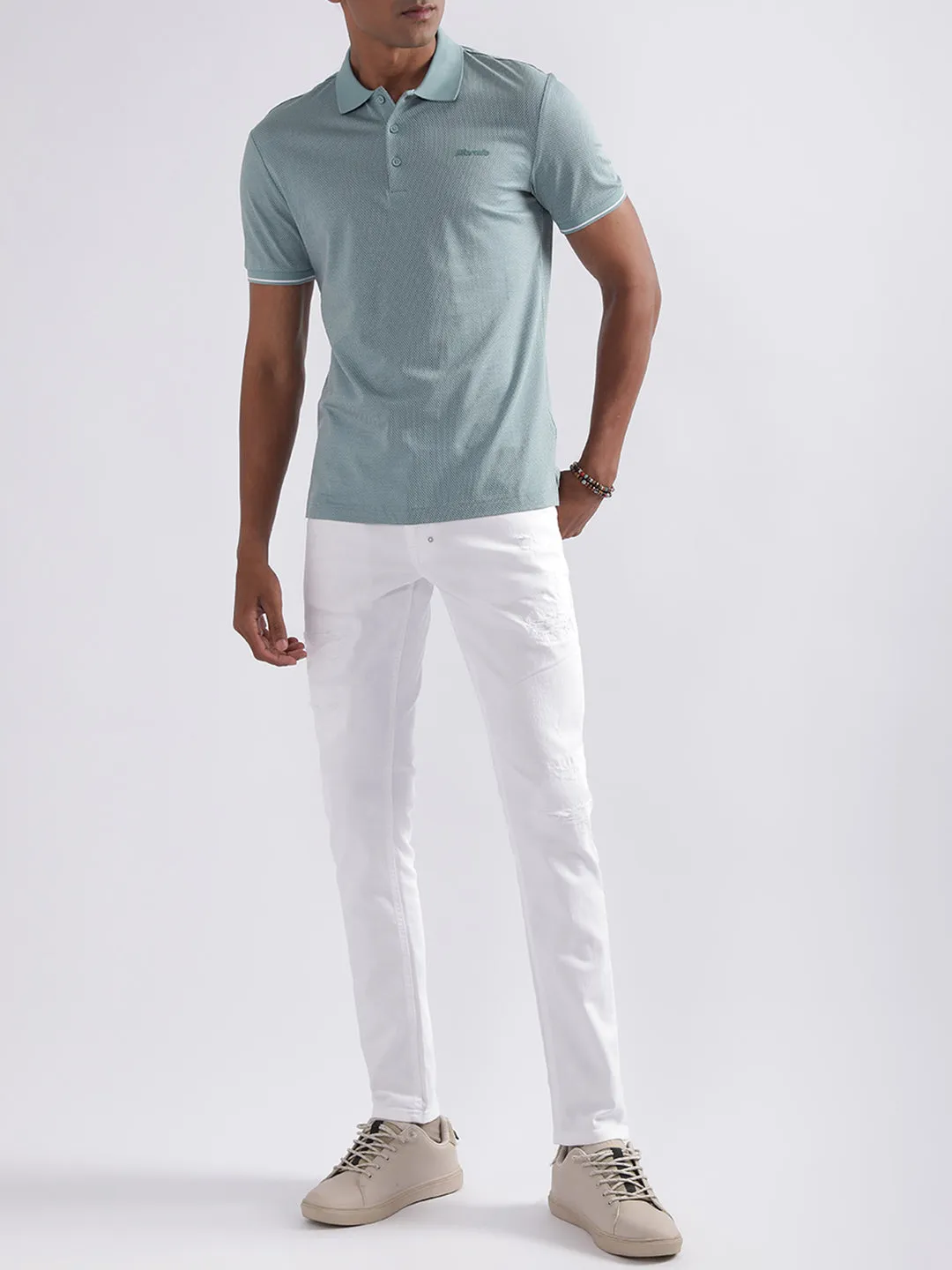 Antony Morato Turquoise Slim Fit Polo T-Shirt