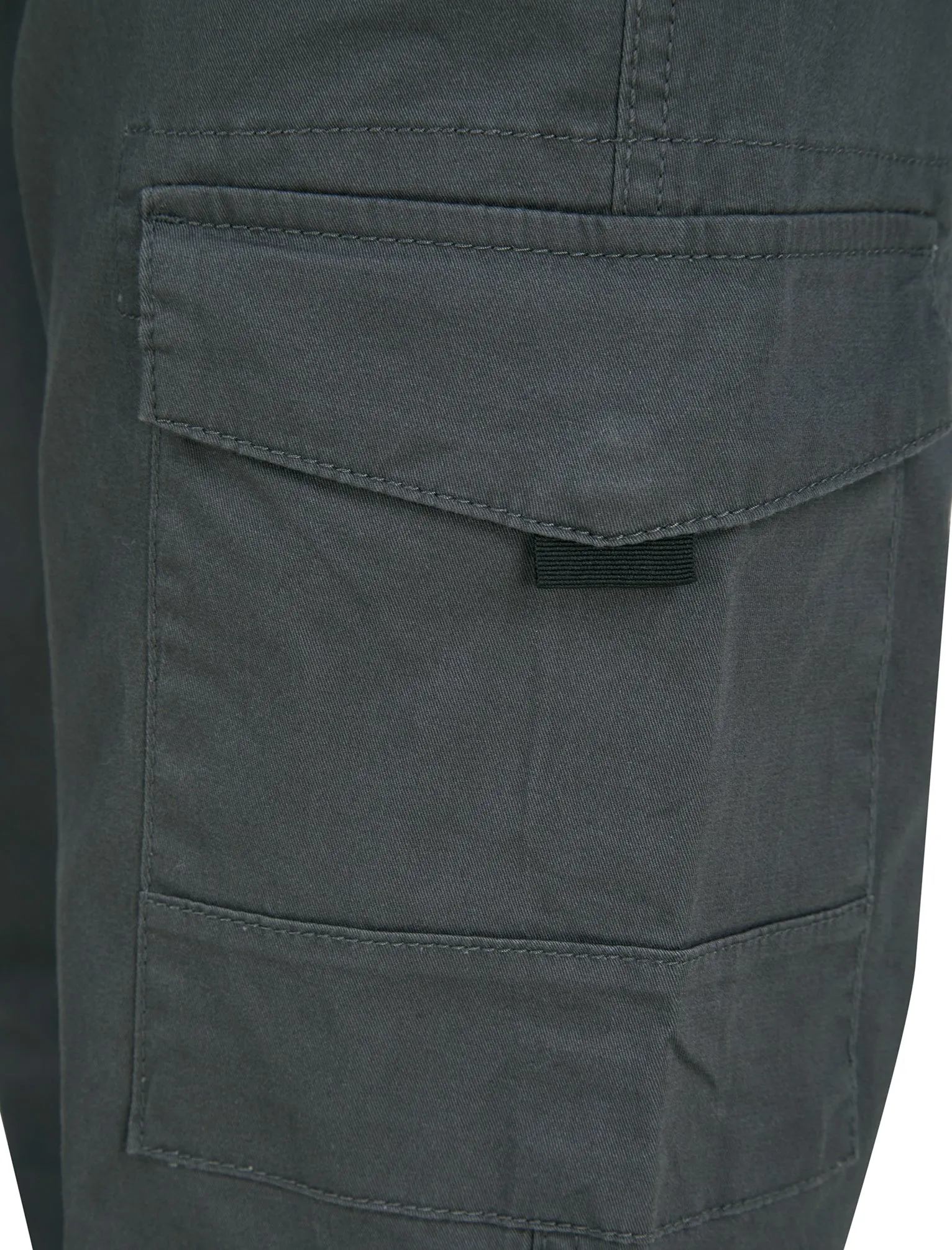 Anza Stretch Cotton Twill Cuffed Cargo Jogger Pants with Pockets in Asphalt Grey - Tokyo Laundry