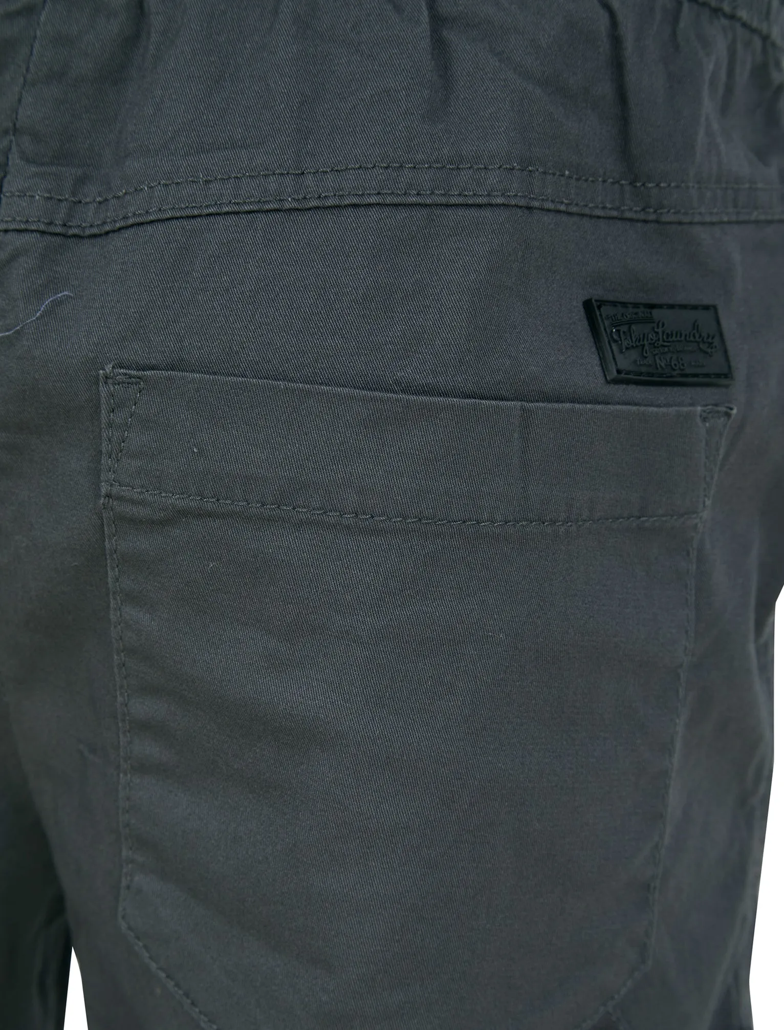 Anza Stretch Cotton Twill Cuffed Cargo Jogger Pants with Pockets in Asphalt Grey - Tokyo Laundry