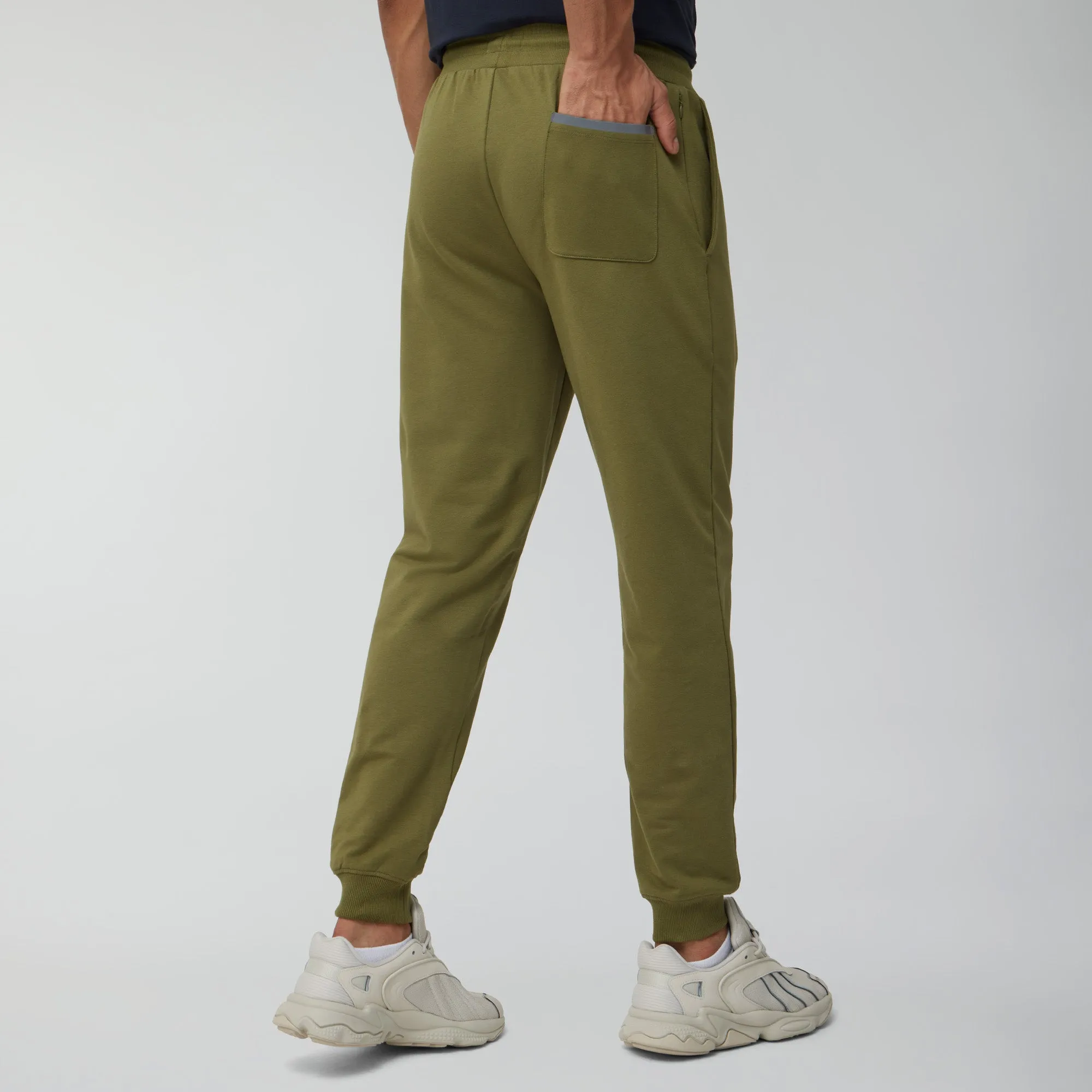 Ascent French Terry Cotton Blend Joggers Olive Green