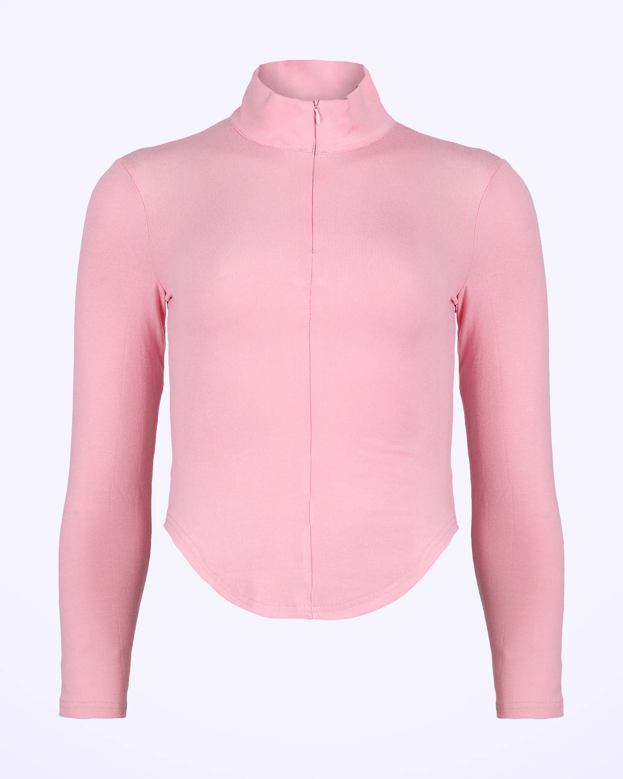 BABY PINK SOLID SLIM FIT TOP