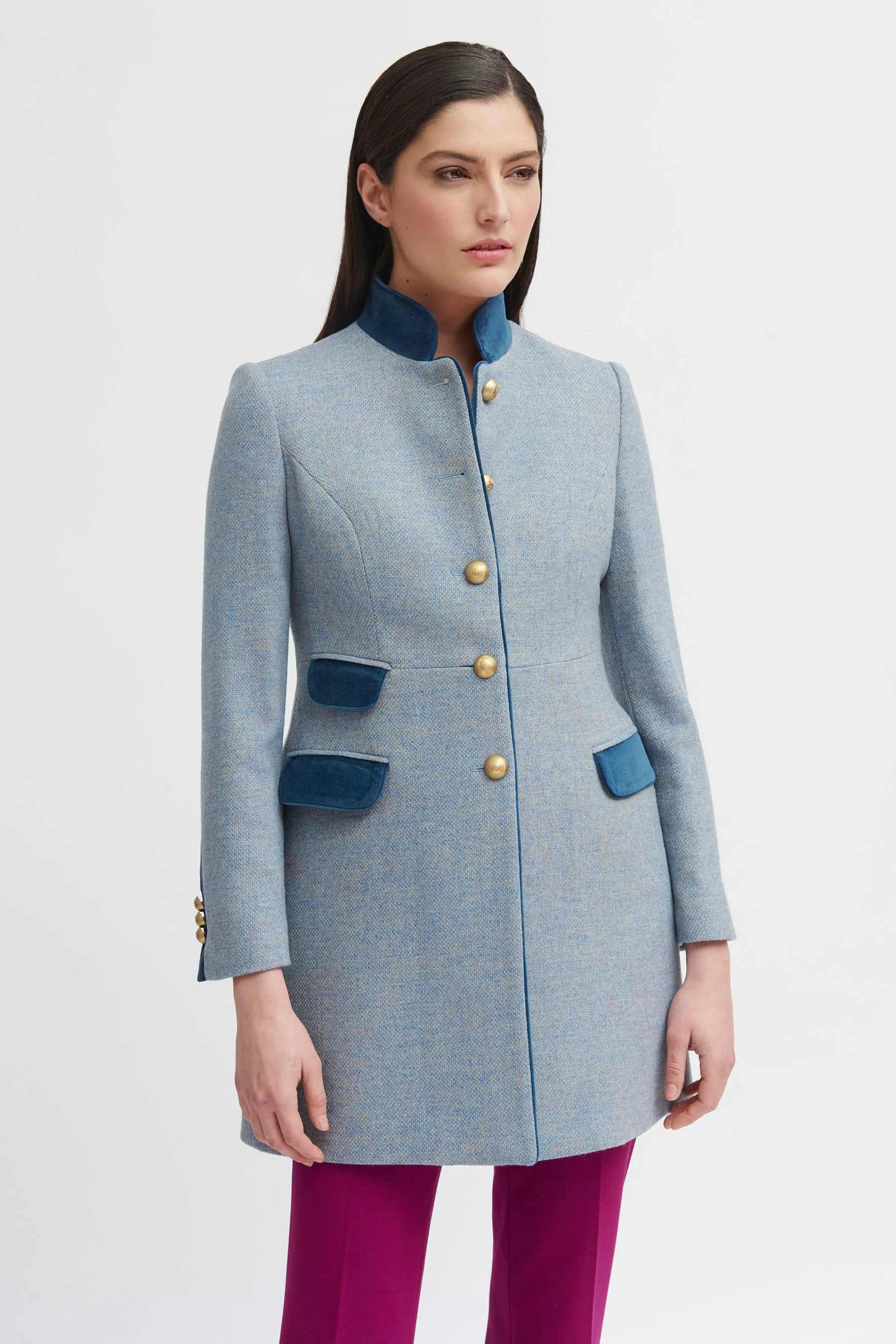 Bariloche Osage Long Blue Wool Coat