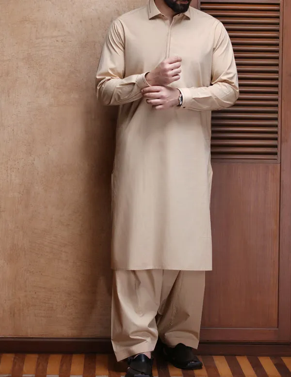 Beige Kameez Shalwar - ALWA-KS-051