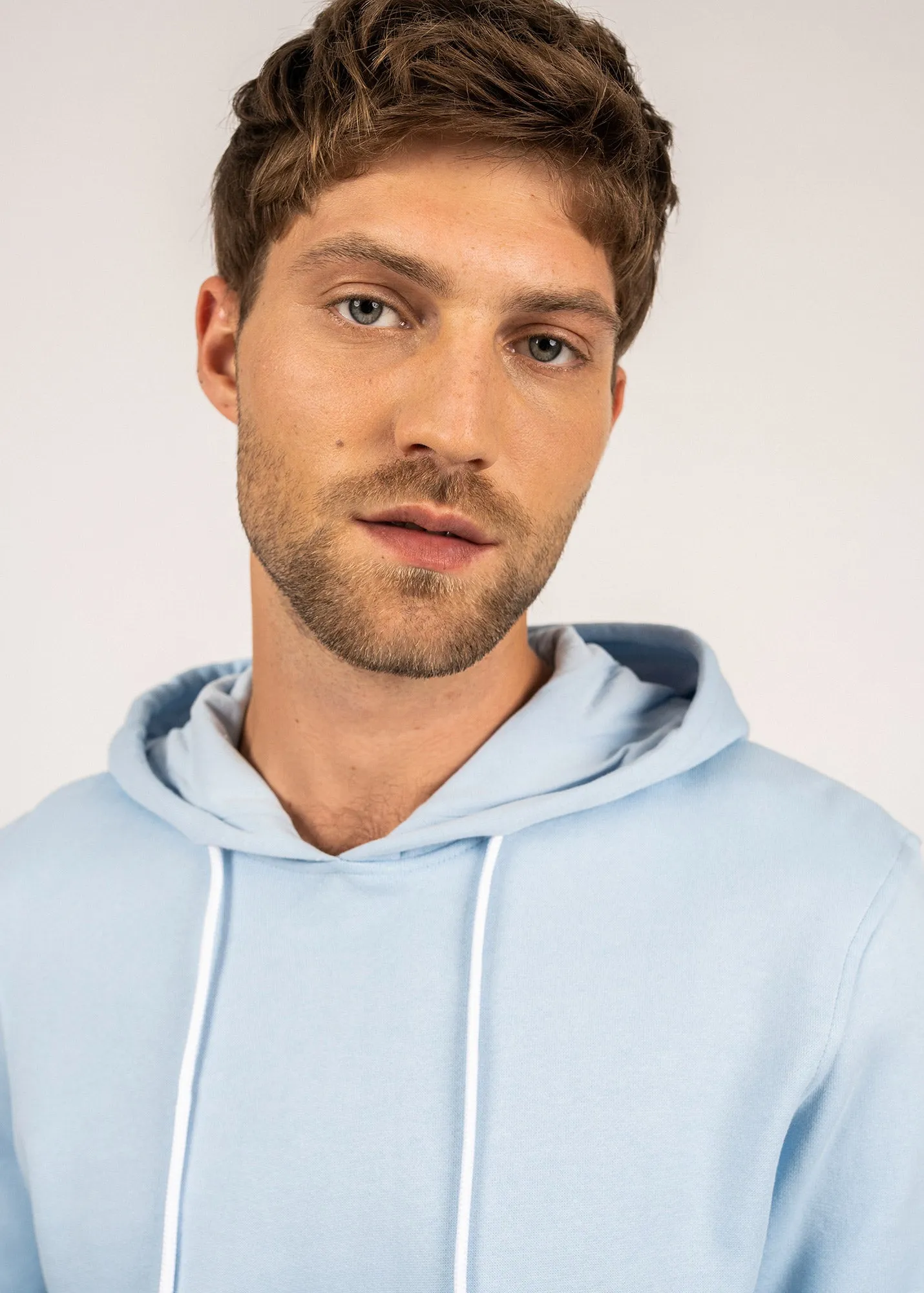 Benji hooded sweatshirt - plain, in fleece (CIEL)