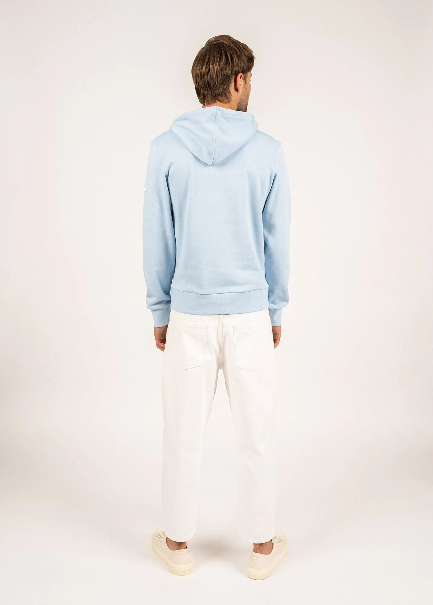 Benji hooded sweatshirt - plain, in fleece (CIEL)