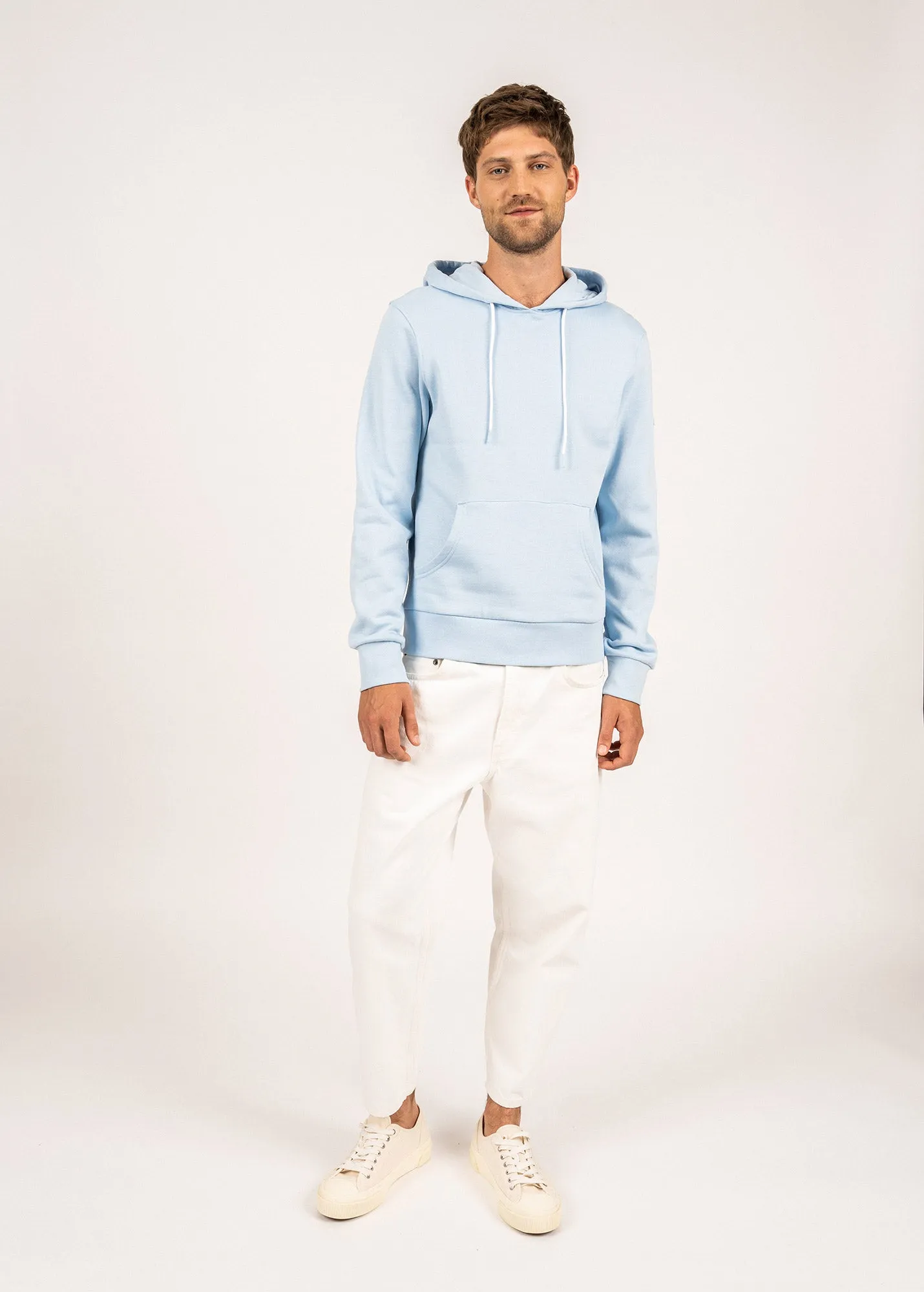 Benji hooded sweatshirt - plain, in fleece (CIEL)