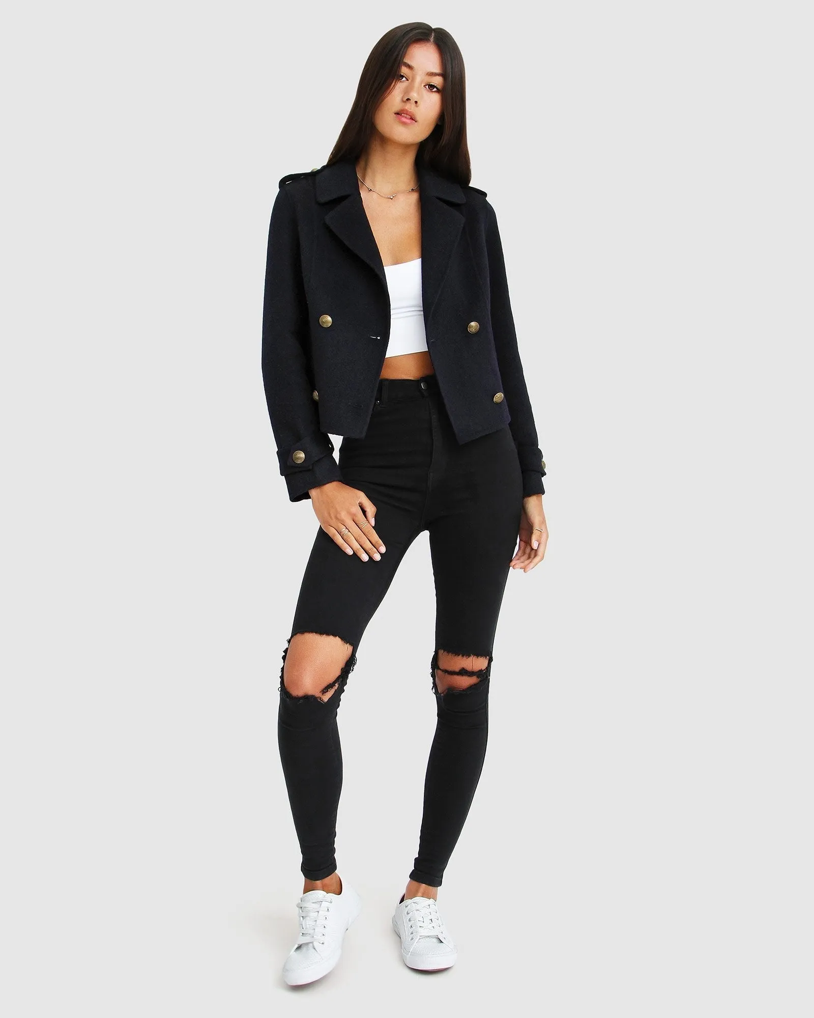 Better Off Military Peacoat - Navy