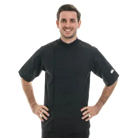 Black Short Sleeve or Long Sleeve Chef Coat with Ventilated Back - MANELLI