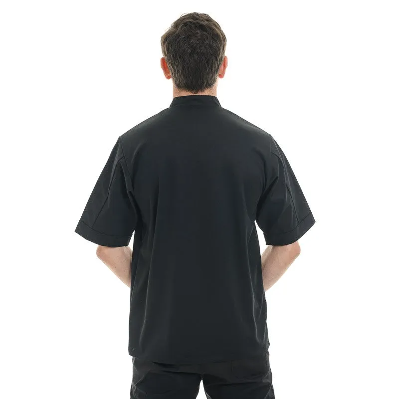 Black Short Sleeve or Long Sleeve Chef Coat with Ventilated Back - MANELLI