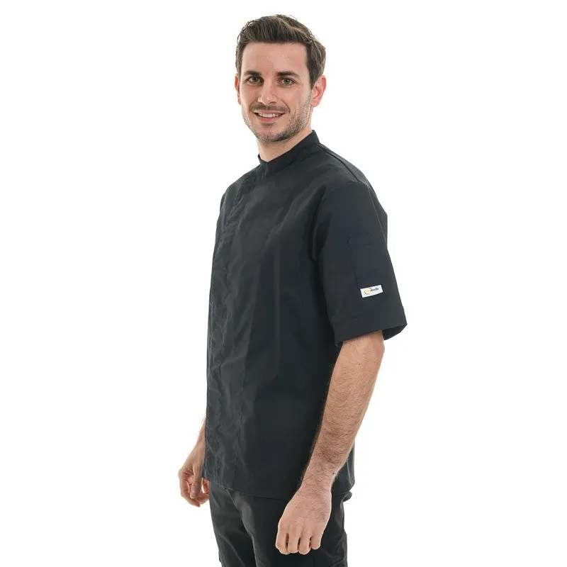 Black Short Sleeve or Long Sleeve Chef Coat with Ventilated Back - MANELLI