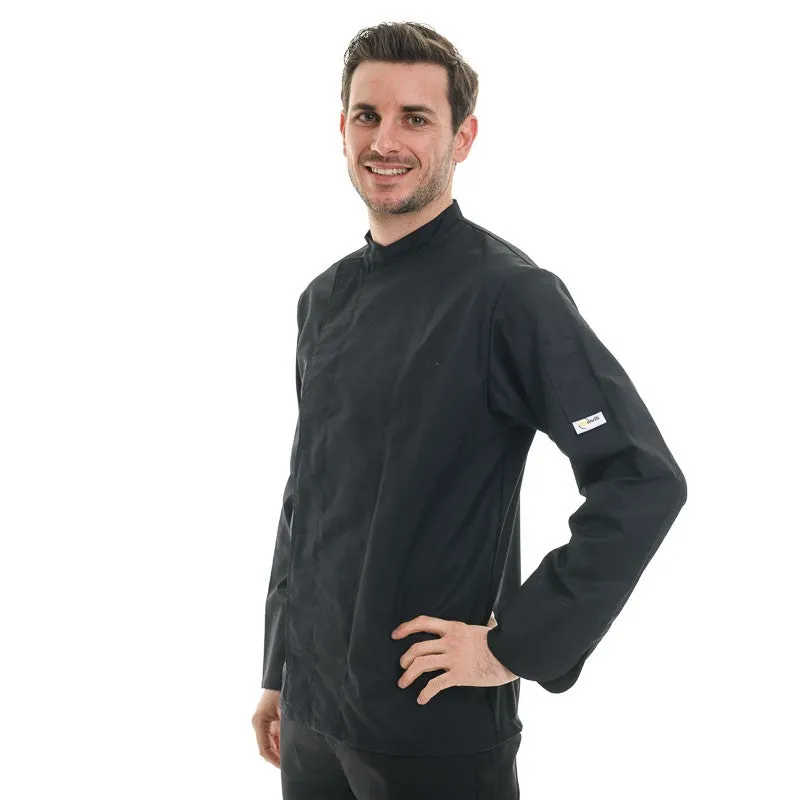 Black Short Sleeve or Long Sleeve Chef Coat with Ventilated Back - MANELLI