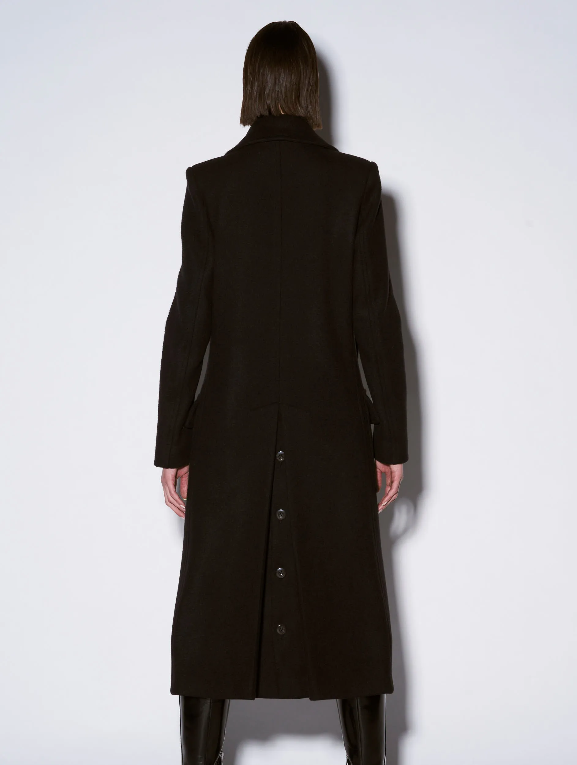 Black wool and cashmere coat