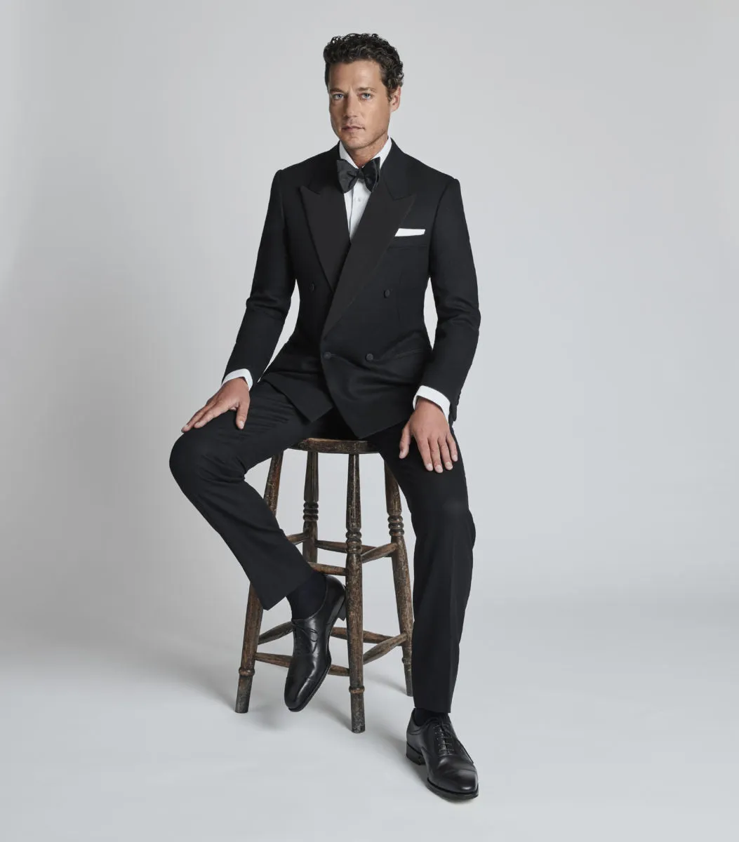 Black Wool Double Breasted Dinner Suit