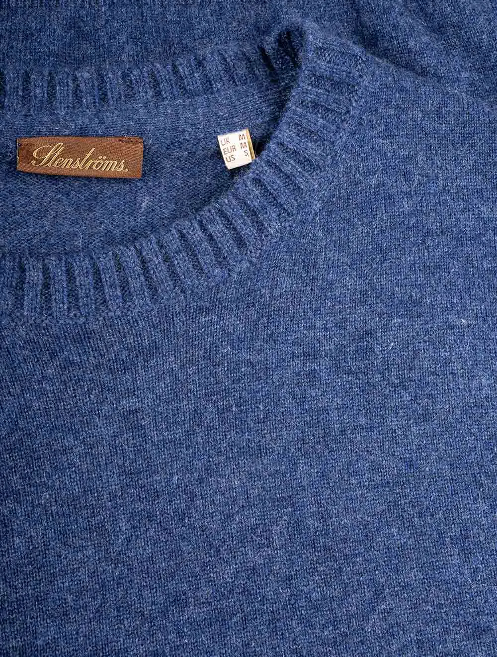 Blue Crew Neck Cashmere Slim Fit Jumper