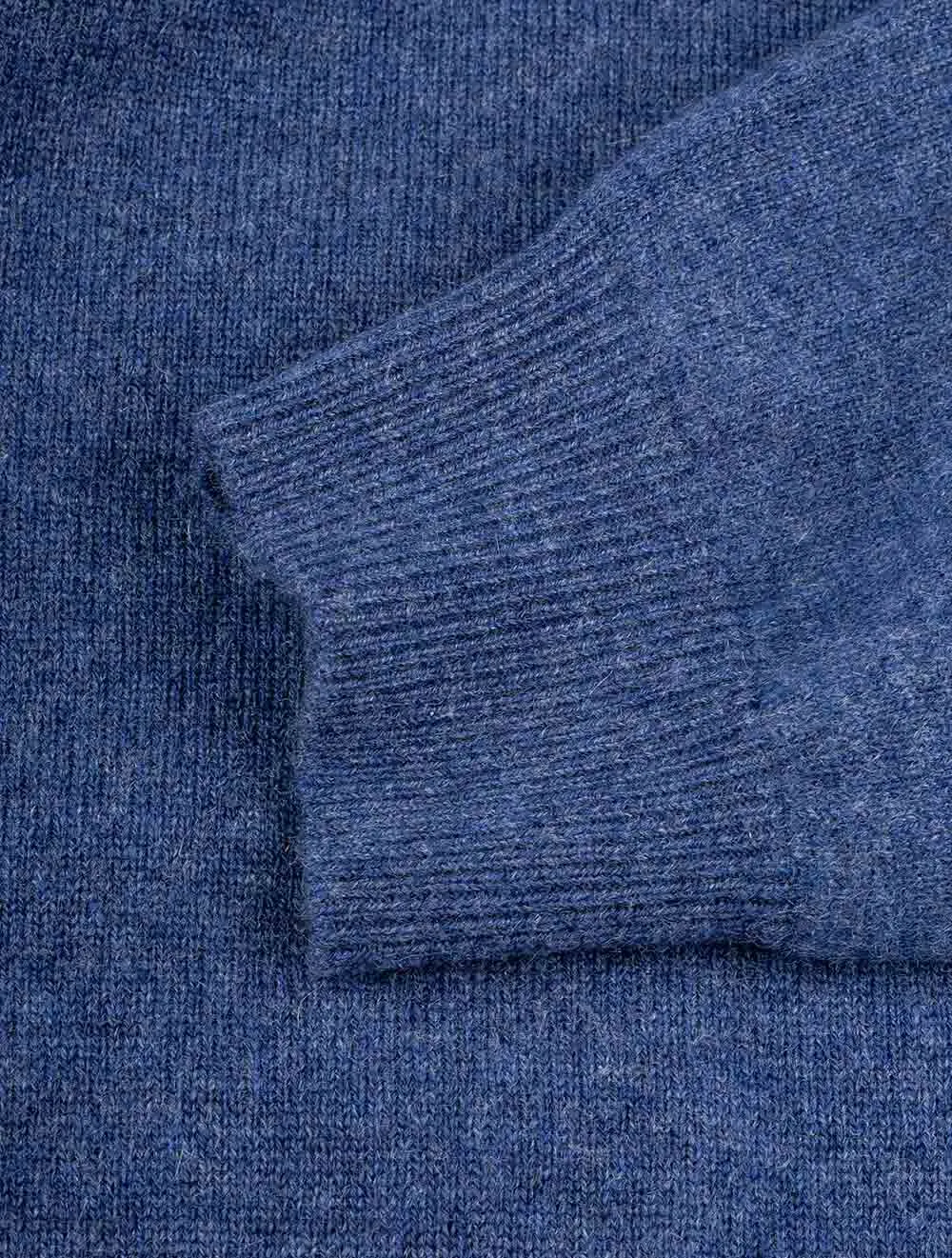 Blue Crew Neck Cashmere Slim Fit Jumper