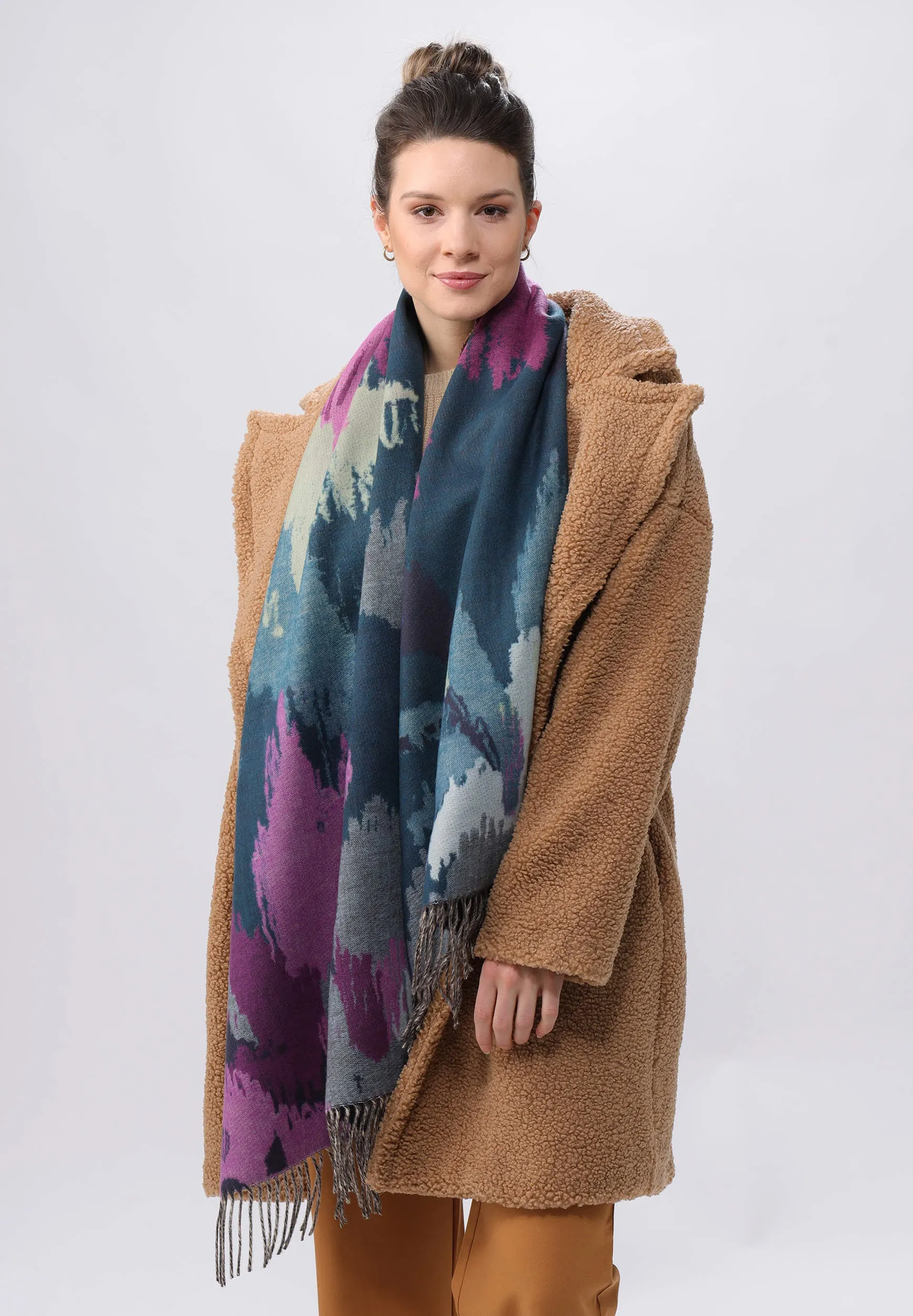 Blurred Floral Oversized Cashmink® Scarf