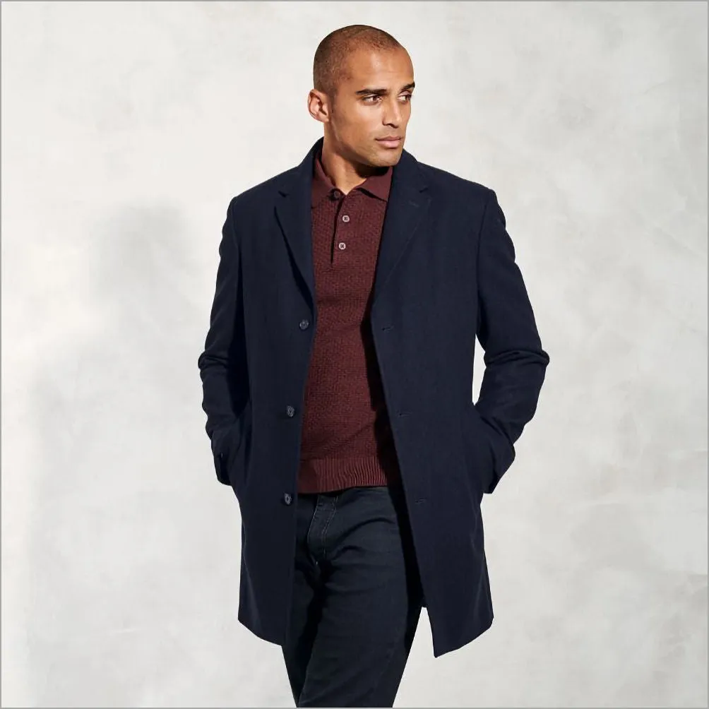 Brook Taverner Hutchinson Navy Car Coat--