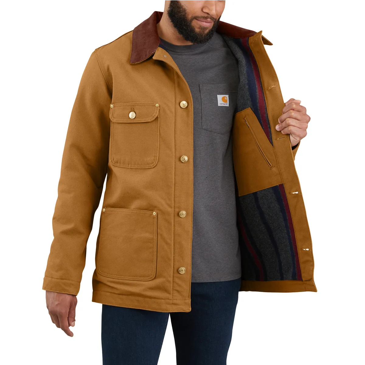 Carhartt Firm Duck Blanket Lined Chore Coat (103825)