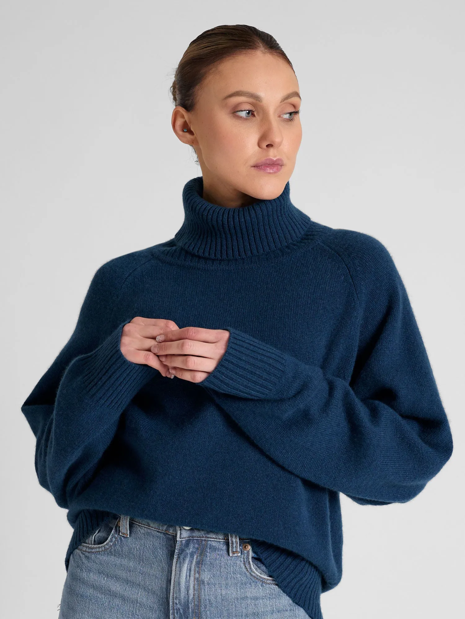 Cashmere sweater "Milano" - mountain blue