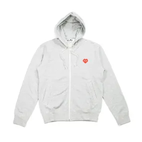 CDG PLAY x Invader Full Zip Hooded Sweatshirt (Heather Grey)