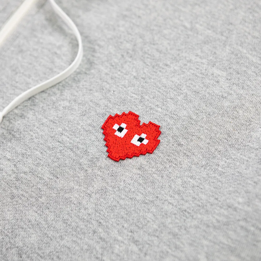 CDG PLAY x Invader Full Zip Hooded Sweatshirt (Heather Grey)