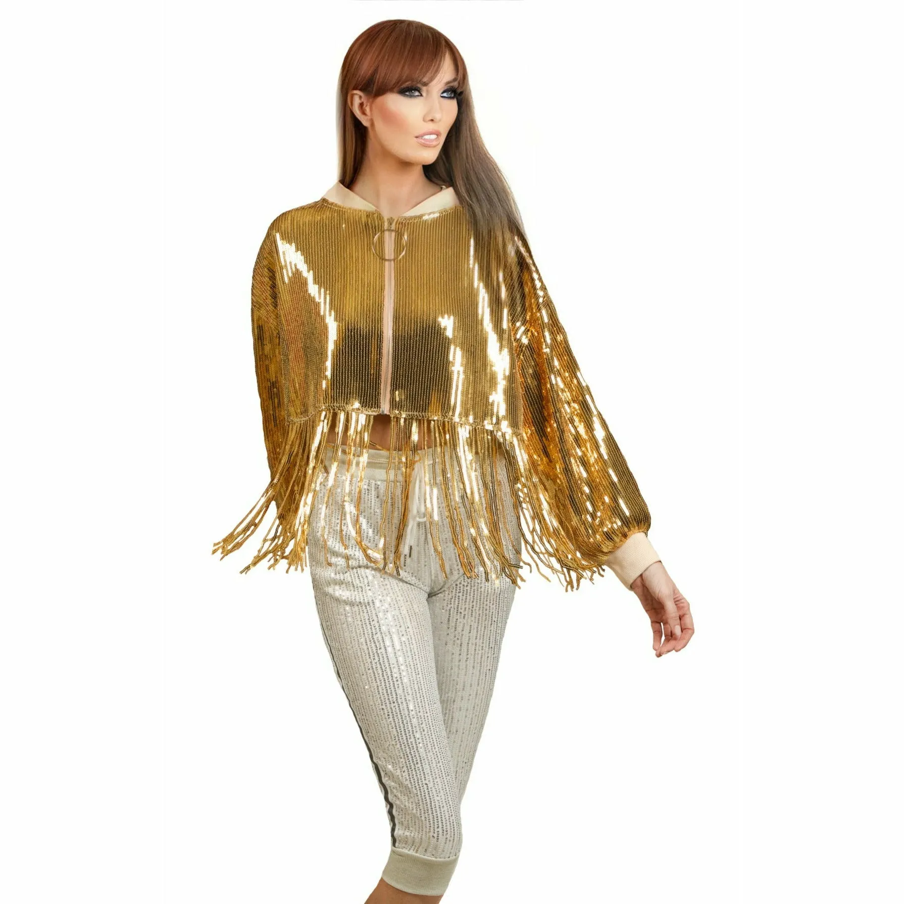 Cherilyn Sequin Fringe Jacket