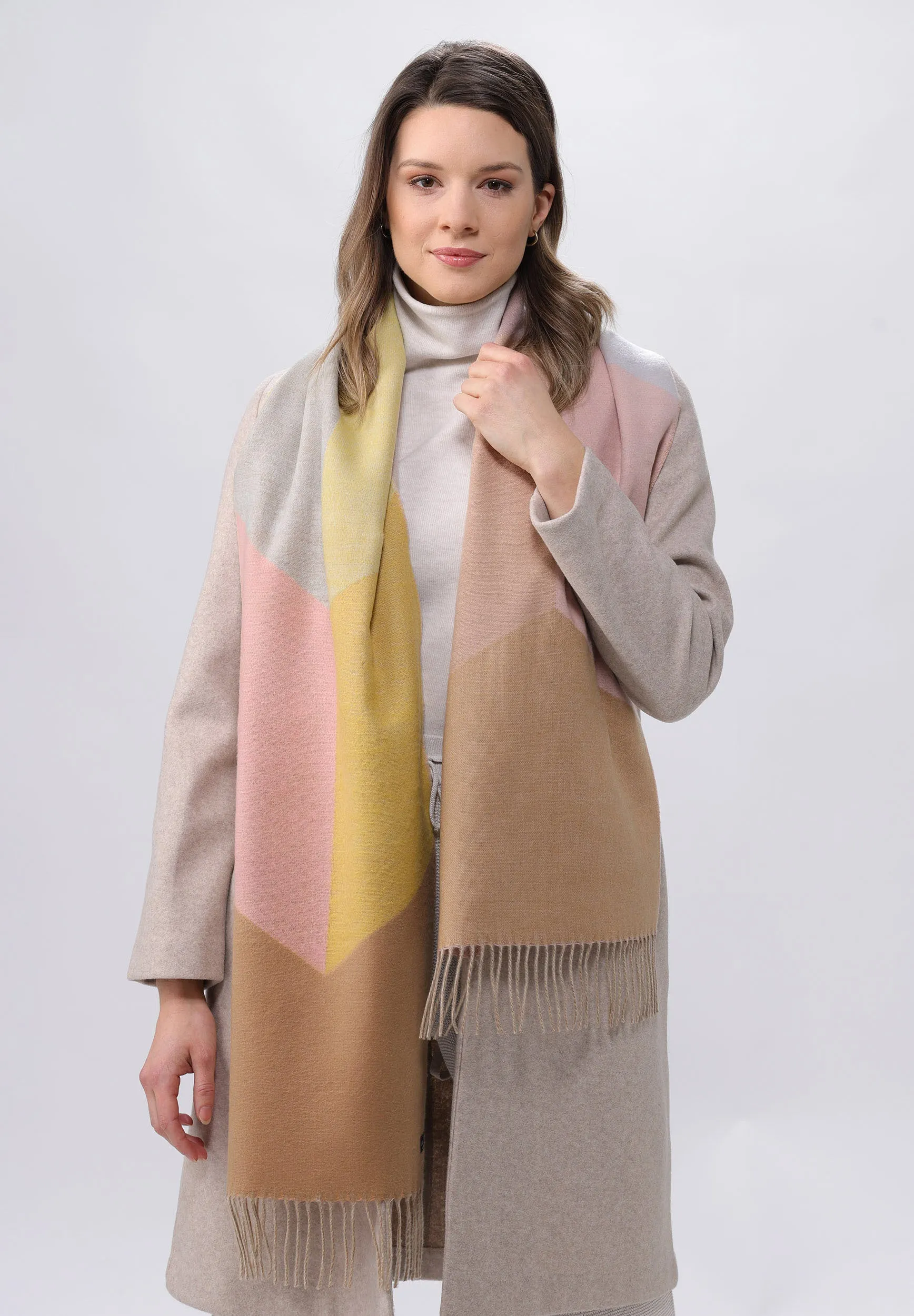 Chevron colour Block Cashmink® Scarf