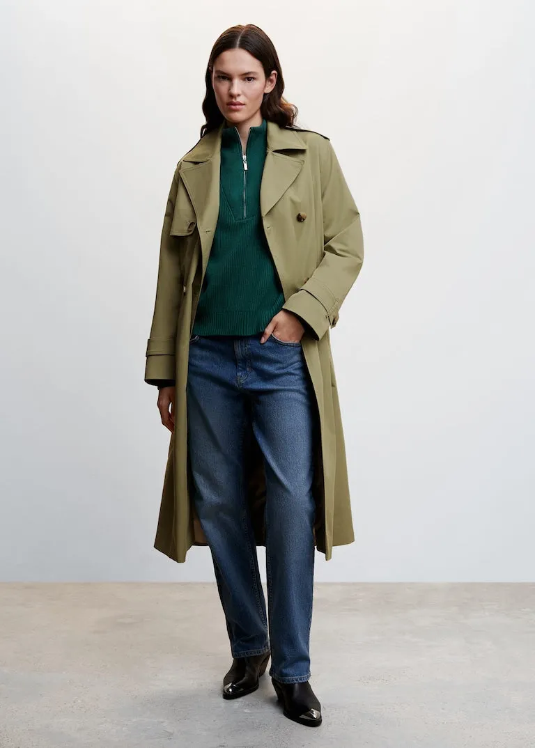 Classic belted trench coat