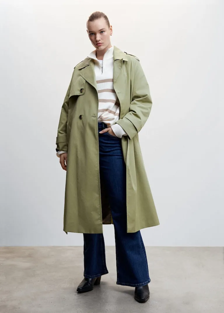 Classic belted trench coat