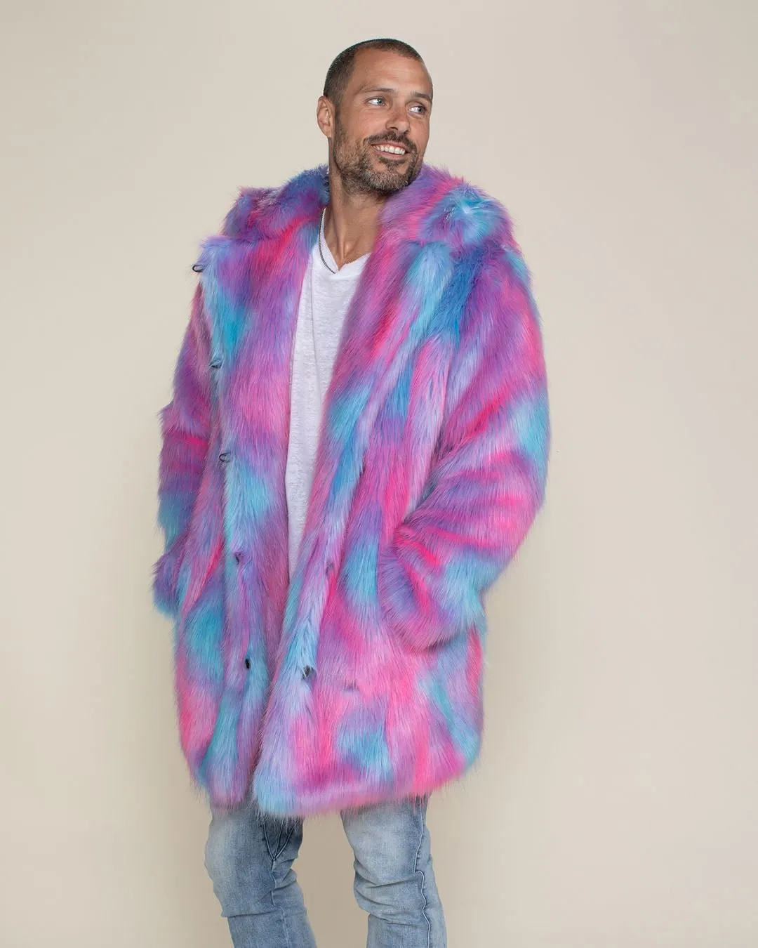 Classic Men's Faux Fur Coat | Cotton Candy Bear