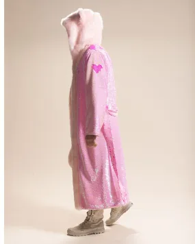 Classic Men's Long Sequin Coat | Pink Disco Cat