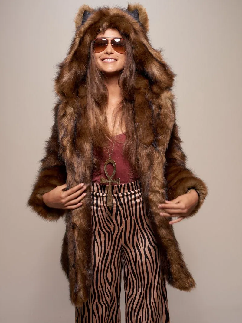 Classic Tawny Wolf Faux Fur SpiritHoods Coat