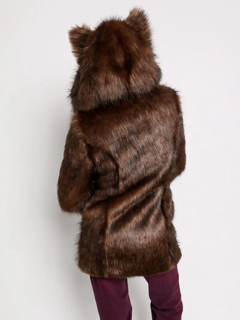 Classic Tawny Wolf Faux Fur SpiritHoods Coat