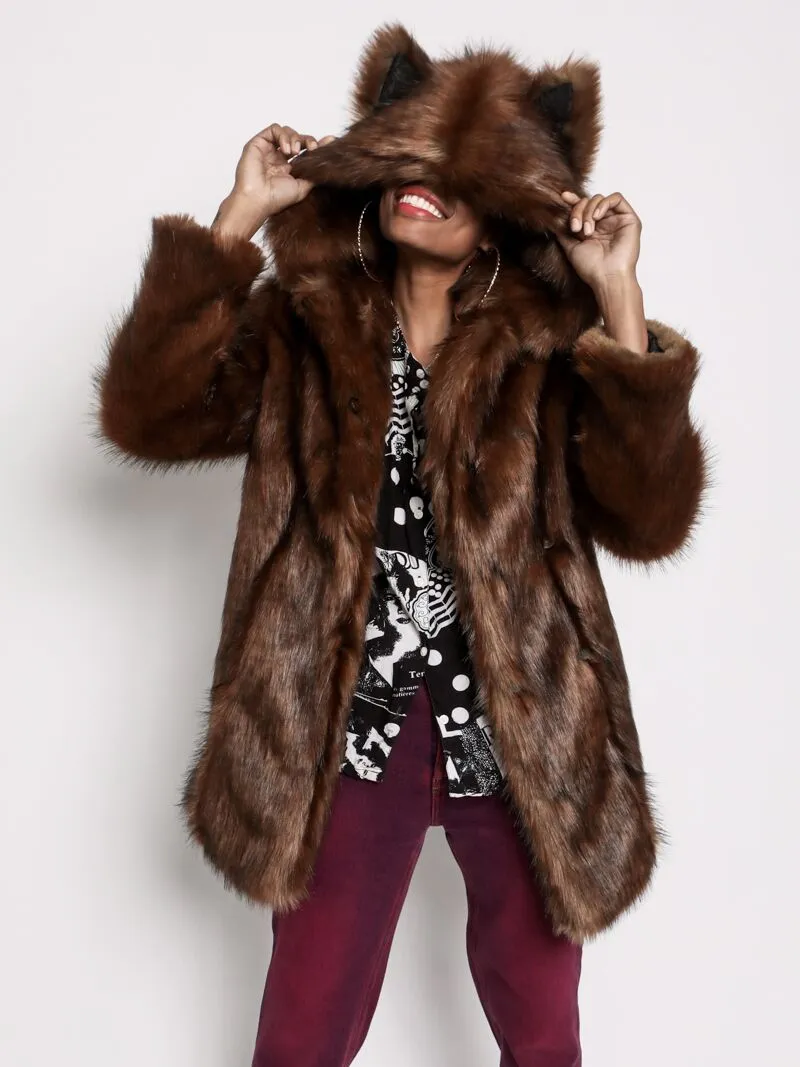 Classic Tawny Wolf Faux Fur SpiritHoods Coat